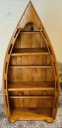 Custom Built Boat Shaped Wooden Decorative Shelf. Measures ~ 33