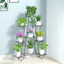 Specifications: Material: Iron Color: Black Style: European Type: Plant Stand Model: Multilayer/ 9 Tiers Weight...
