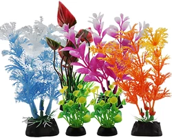 Aquarium Decorations Plants, 6Pcs Aquarium Decor Plants, Colorful Fish Tank Accessories, Mini Fish Tank Plants Plastic...