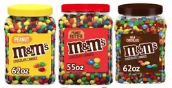 M&MS Milk Chocolate / Peanut / Peanut Butter - Candy Bulk Jar 62/55oz - Kosher