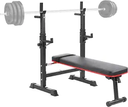 【ADJUSTABLE & MULTIFUNCTIONAL】Workout bench press set can be adjusted in 5 points height. 【INCLINE/DECLINE...