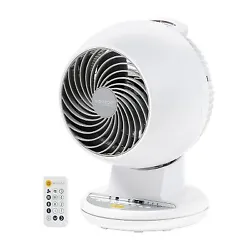 •Remote controlled desktop fan offers plenty of cooling power while compact size saves space. •Oscillates left,...