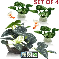 Green Aquarium Decorations: 4 Pieces green and different styles aquarium Green plants. All plants with pedestal: every...