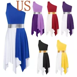 US Kids Girl Lyrical Modern Dance Dress Sleeveless Leotard Color Block Dancewear USD 6.99. GirlsSleepwear. Set Include...