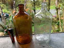 Only,it is hand blown Japanese 6 sided bottle in near perfect condition it is around 7-1/2 in. tall and the top is...