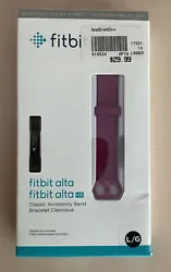 Genuine fitbit alta or alta HR Fuchsia Classic accessory band Size Largevery good conditionComes from a smoke free...