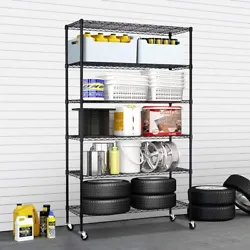 X48 +2 extra Tapered Lock. The 6 tier wire shelving unit is made of steel wire shelving.It is NSF certified. The...