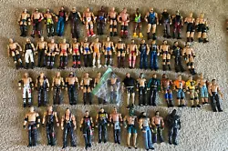 80+ different wrestlers plus some accessories from WWE WWF all for 9.99 or less. All figures are previously owned and...