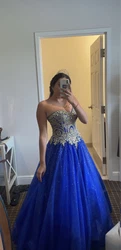 quinceanera dress royal blue. worn once, brand new condition