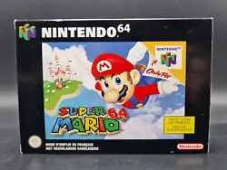Jeu Super Mario 64 pour Nintendo 64 N64 PAL EUR vendu en boîte avec sa notice dorigine. Lensemble est ici en très bon...