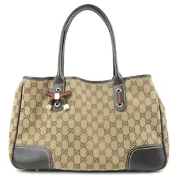 Auth GUCCI Gucci Princy Sherry GG Canvas Leather Tote Bag Beige 163805 Used F/S. GG Canvas, Leather. Beige / Brown....