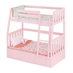 •18-inch Doll Bunk Bed Set: double up your dolls bedtime fun with the Our Generation Dreams for Two Bunk Bed set!...