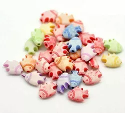 These sweet little fish beads are great for jewelry and crafts! The assorted set features many different colors and...