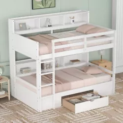 ① [ Multifunctional Bunk ]: Y ou will get a complete solution for your dorm with this wooden bunk bed. This...