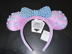 NEW 2023 Valentines Disney Parks Minnie Mouse Beaded Ears Headband ISSUE. MISSING 1 BEAD WERE GLUE MARK IS