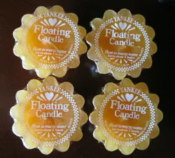 Lot of four (4) Yankee Candle floating candles in Harvest fragrance. Marked 