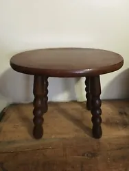 Vintage Small Oval Wood Table/Foot Stool - Made in Romania -  has been used as a prop for 18