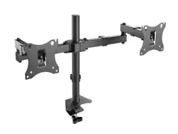 The arms can be extended and retract. Has a +/-10° tilt and a +/-90° swivel. You may position your monitors vertical...