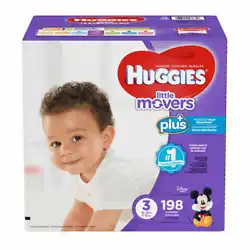 Size 3: 16-28lbs, 198ct. Huggies Plus Diapers Sizes 1 - 6. The Perks of HUGGIES Plus. In the event a product is listed...