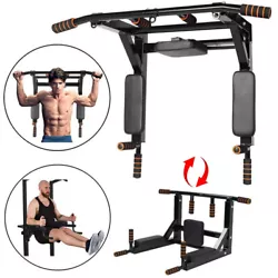 Features:This wall mounted pull up bar is made of heavy duty steel. One piece solid construction ensures stability and...