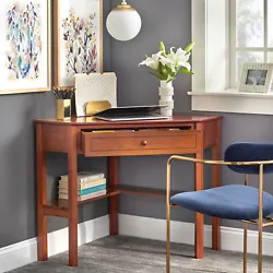 Make room for your corner office with this desk. Clever yet classic, this corner desk blends seamlessly into most...