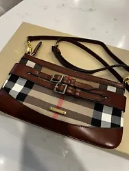 Burberry Bridle Peyton Crossbody Bag House Check Canvas Excellent Condition. It’s in excellent condition! Well taken...