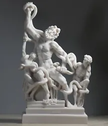 Laocoön and His Sons Group Serpents Sculpture 11in. Cast Marble statues are made from a composite material in which...
