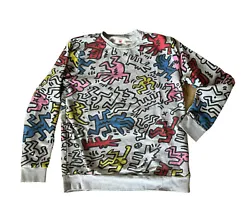 Forever 21 Keith Haring Designed Crewneck Sweatshirt Unisex Medium Gray Art.