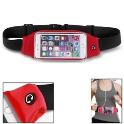 Red Sports Running Workout Waist Bag Belt Case Gym Cover Pouch Transparent Touch Screen. All touch features work with...
