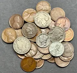 Two Buffalo Nickels. Starter US Coin Collection. One Liberty V Nickel. 35 Coins Total! All coins will be in average...