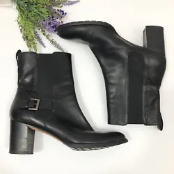 Excellent condition! Cole haan black leather boots. Nike air technology. Heel height: 3”. Shaft height: 7”. Elastic...