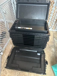 New without box. The brochure is included. Everything still working like new. Handle, wheels, drawers. Military grade....