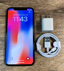 iPhone X Space Gray 64GB Unlocked Unlocked for Any Carrier Everything Works PerfectlyClean Charger & Cube...