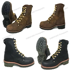 Full Grain Oil Leather Upper, Cushion Insole,Natural Lug & Oil Resistant Outsole, Goodyear Welt Construction. Style:...