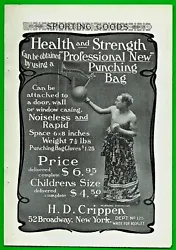 Original print ad from a magazine of 1902, by H.D. Crippen, New York City. There are tiny staple marks at left margin;...