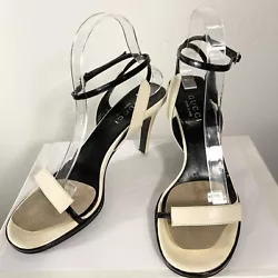 Gucci Stilletos Heels / Shoes | Black & Cream Ankle Strap - Size 8.5 / 39. Gorgeous, chic and actually comfortable to...