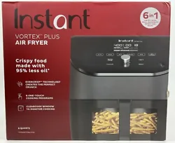 ITEM SHIPPED WITH CONTENTS VISIBLE the Instant Pot Vortex Plus Black 6-in-1 Air Fryer with ClearCook. This versatile...