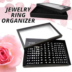 Multifunctional organizer : The ring display box has 100 slots and can hold up to 100 rings. We use a transparent...