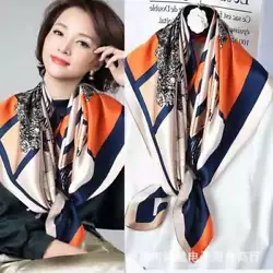 Large square silk scarf for ladies,bright color,silk texture,elegant quality,comfortable to wear. 1pcs Scarf. It does...