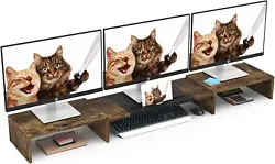 【 MULTI USE & UPGRADE 】This 3 monitor stand serves as your triple or dual monitor riser, laptop riser, printer...
