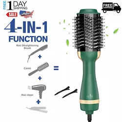 4 In 1 Hot Air Hair Dryer Brush One Step Volumizer Negative Ion Comb Blow Dryer. To curl ends in, place the volumizer...