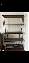 STEREO NOT INCLUDED this 5 tier bookshelves actually comes in a set of 2 with a great deal of $350 each. It is used but...