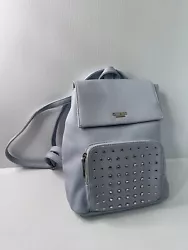 Guess Leather Backpack Baby Blue With Studs. Shows some stain in the interior lining and some flaws on the outside as...