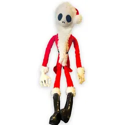 JACK SKELLINGTON SANDY CLAWS PLUSH 28” NIGHTMARE BEFORE CHRISTMAS THEME PARK. Small mark on leg noted in photos.