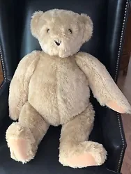 This vintage Vermont Teddy Bear is a GIANT 33-inch fully jointed stuffed animal. It features brown eye color, a brown...