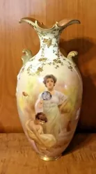 For Sale is a lovely Rare Doulton Burslem Luscian Ware Vase By Harry G Theaker. The vase depicts two maidens in a roman...