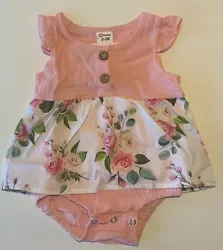 Newborn Baby Girl Floral Bodysuit with Snap Closure.
