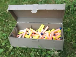 Ammunition Ammo Dart Storage Box. Foot Locker Gray Plastic.