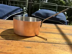 1.7 ml heavy copper sauce pan made in France for william sonoma. Grams 1177.