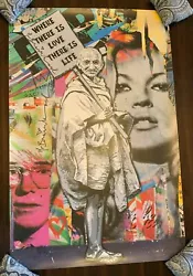 MR. BRAINWASH - GHANDI. This lithograph has an original Mr. Brainwash signature (pictured) in addition to printed...